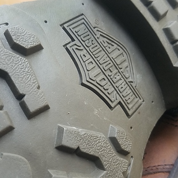 Harley Davidson Motorcycle Vintage Distressed Brown Leather Boots 11 - Picture 10 of 14